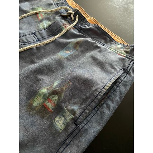 TOMMY BAHAMA Relax Blue w/Beer Pattern Swim Trunks sz L - Picture 2 of 14